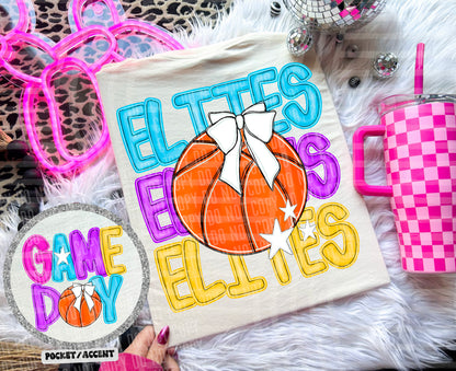 Bright Preppy Basketball(included FRONT AND BACK) DROPDOWN- DTF&UV