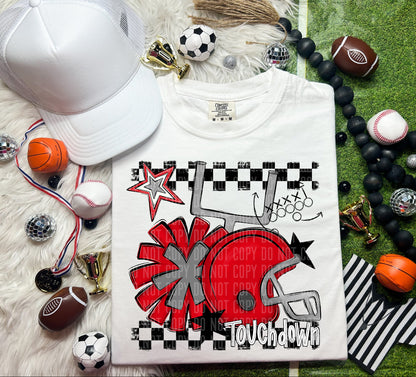 Football Helmet- Pom(Dropdown)- DTF&UV