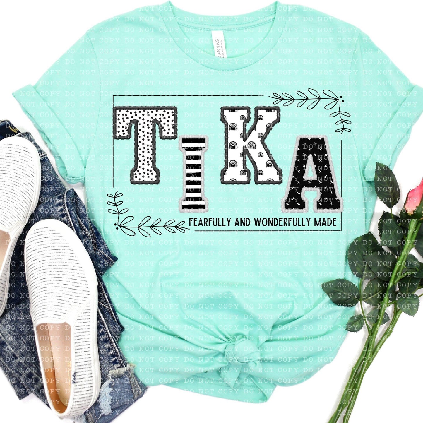 Fearfully And Wonderfully Made Tika Black And White Mixed Prints - DTF