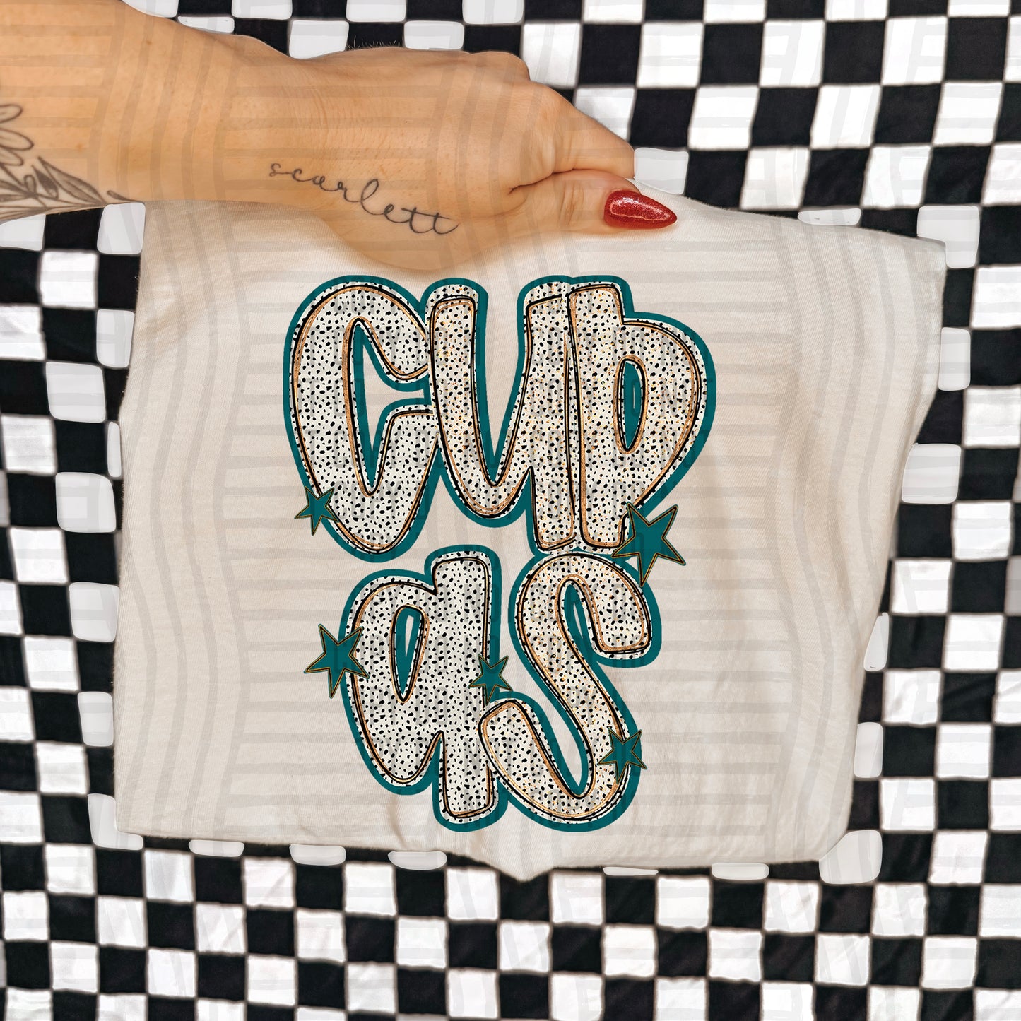 Teal Dotty (DROPDOWN MENU)-DTF&UV