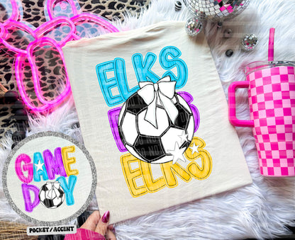Bright Preppy Soccer(included FRONT AND BACK) DROPDOWN- DTF&UV