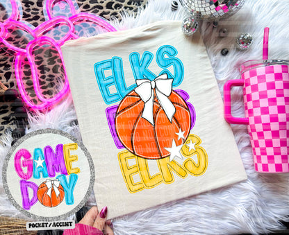 Bright Preppy Basketball(included FRONT AND BACK) DROPDOWN- DTF&UV
