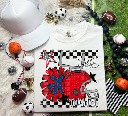 Football Helmet- Pom(Dropdown)- DTF&UV