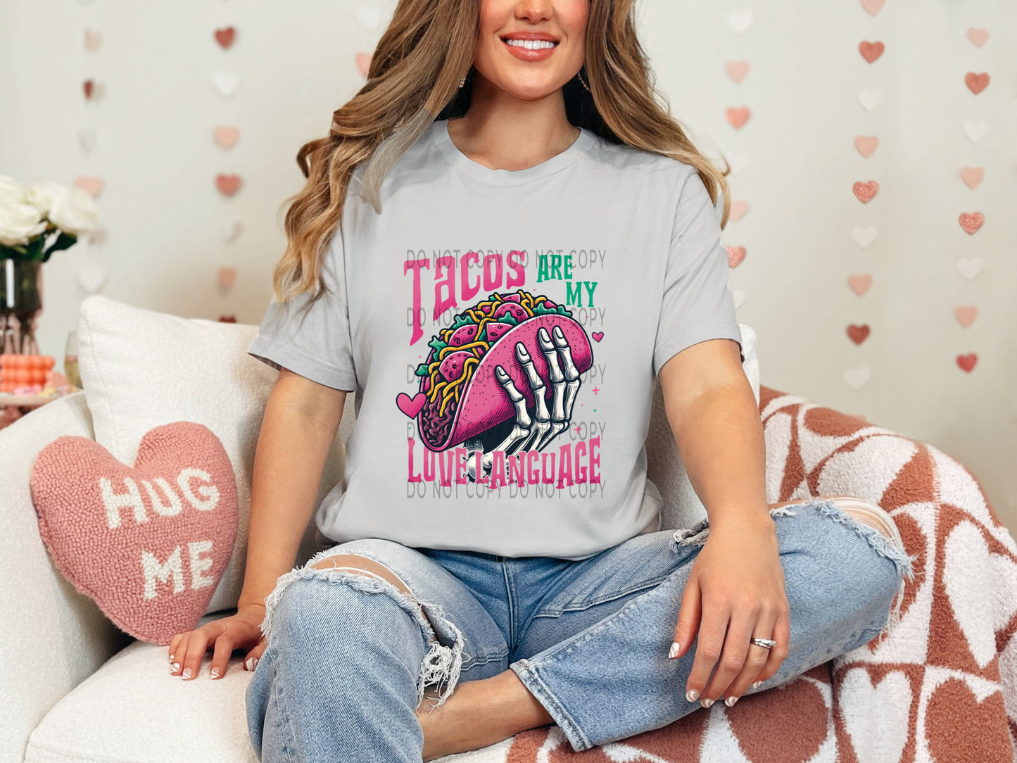 Tacos Are My Love Language Pink DTF