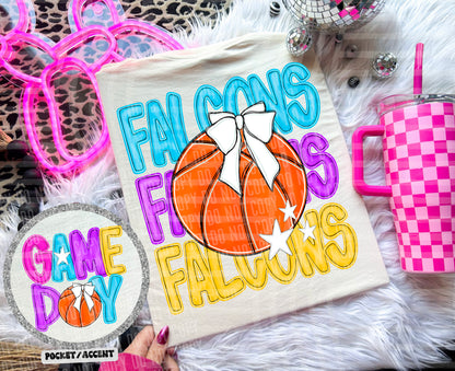Bright Preppy Basketball(included FRONT AND BACK) DROPDOWN- DTF&UV