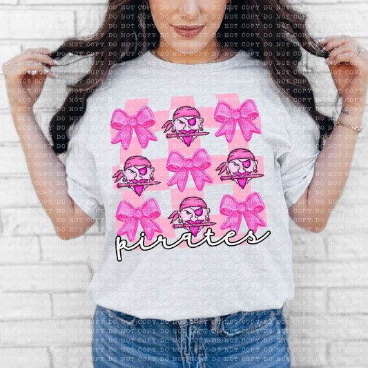 Pirates Coquette Checkered Faux Embroidery - DTF