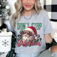 Dont stop believin Santa leopard glasses-DTF