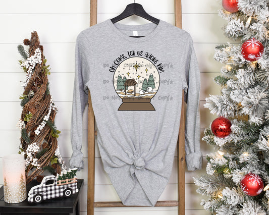 Oh come let us adore him snowglobe-DTF