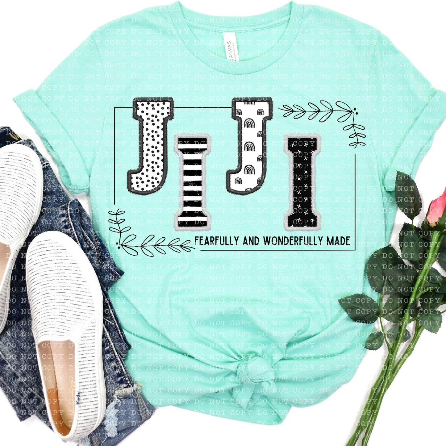 Fearfully And Wonderfully Made Jiji Black And White Mixed Prints  - DTF