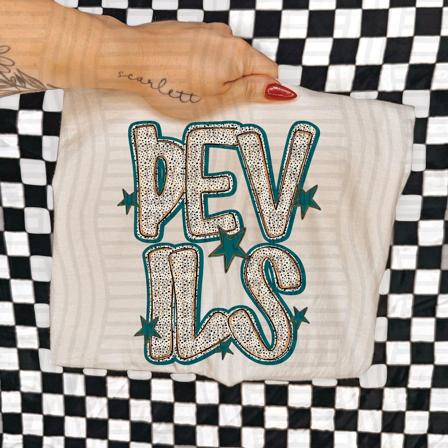 Teal Dotty (DROPDOWN MENU)-DTF&UV