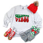 Christmas Vibes Red And Green Faux Sequin-DTF