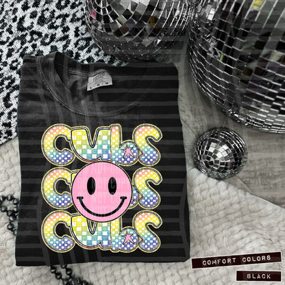 Pink Smiley Triple Stack (Dropdown)- DTF&UV