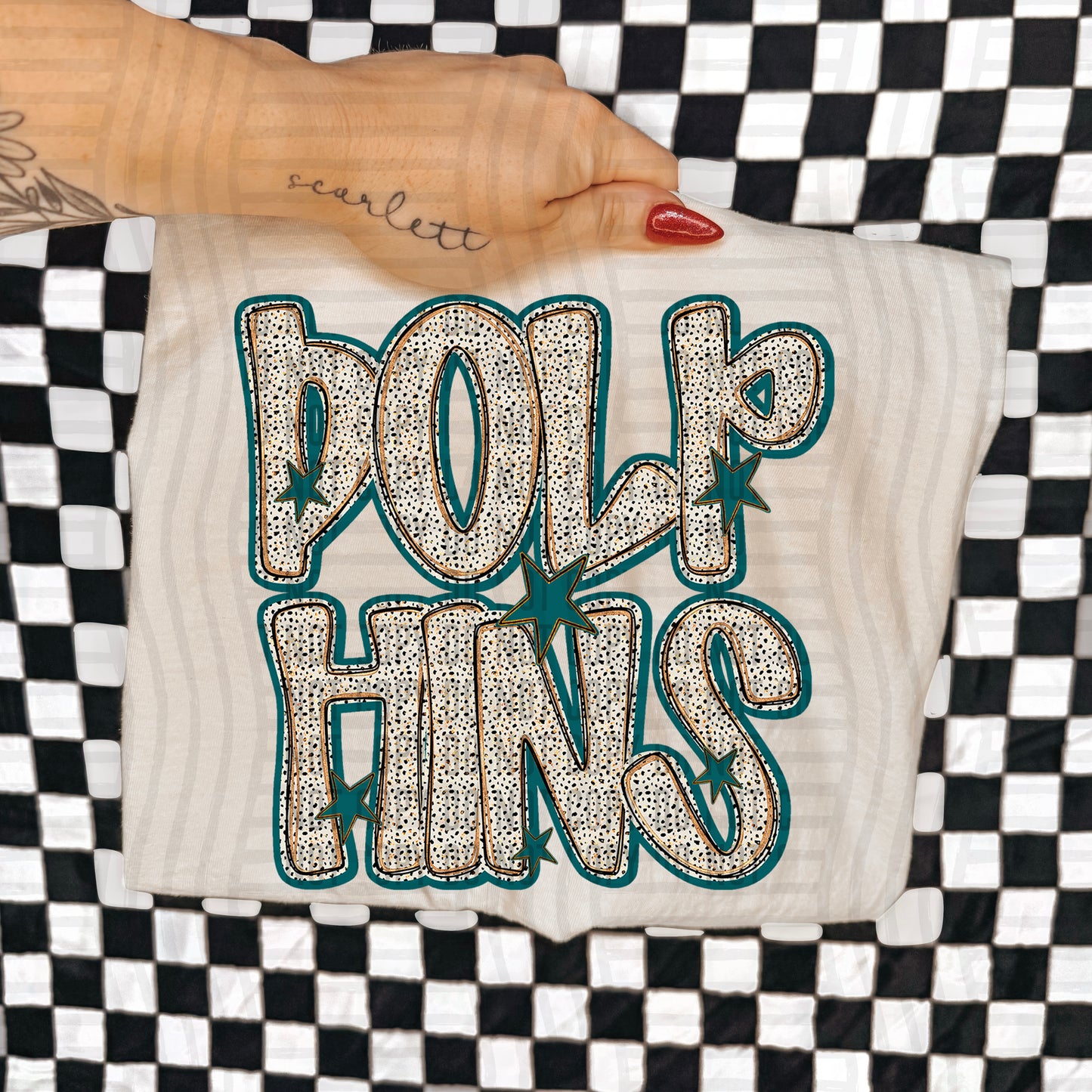 Teal Dotty (DROPDOWN MENU)-DTF&UV