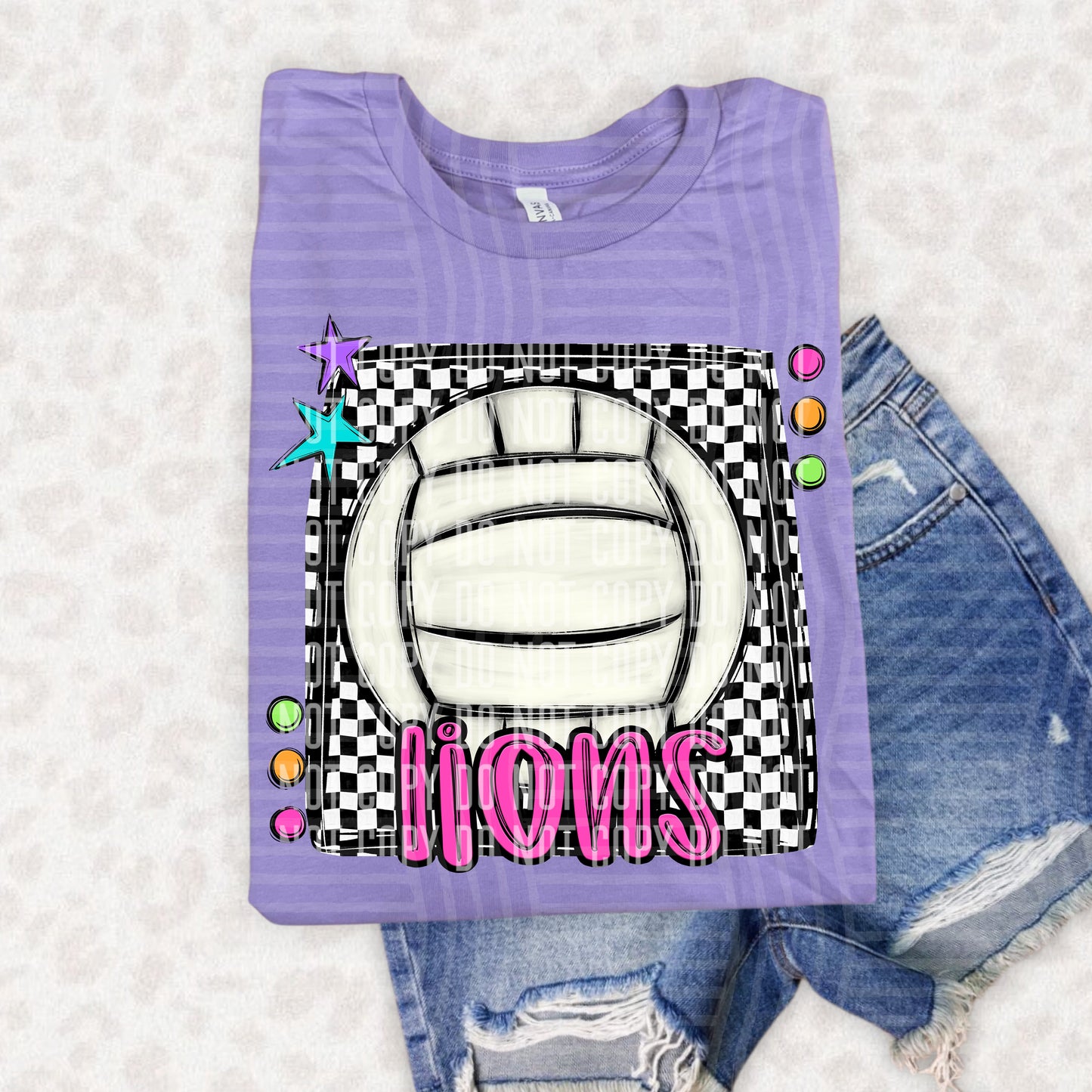 Bright preppy volleyball- (DROPDOWN MASCOT)-DTF&UV