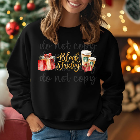 Black Friday Gold and red -DTF