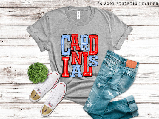 Cardinals Red and Carolina Blue - DTF