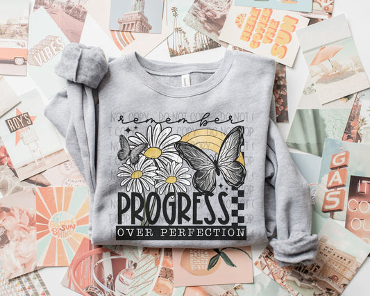 Remember Progress Over Protection Butterfly Checkered - DTF
