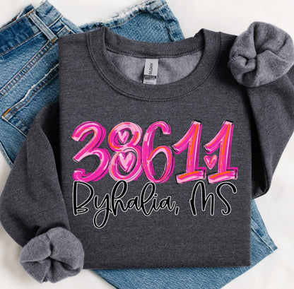 Pretty in Pink Custom Zip Code- DTF
