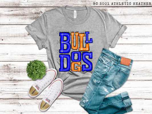 Bulldogs Blue and Orange - DTF