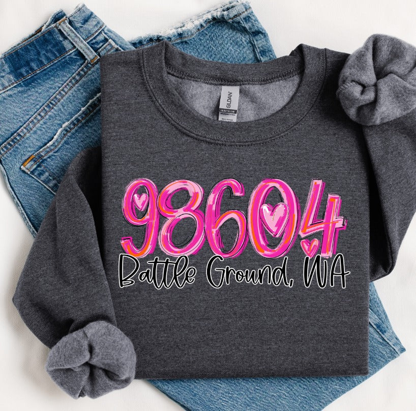 Pretty in Pink Custom Zip Code- DTF