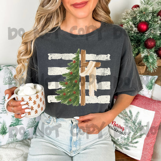 Cross Tree Christmas -DTF&UV