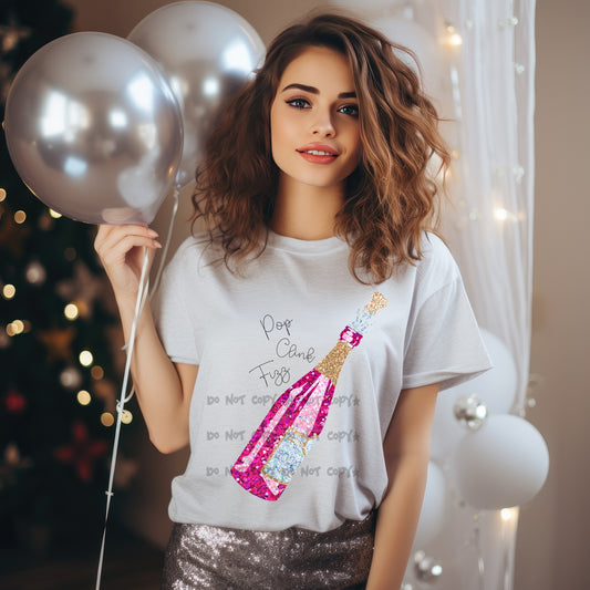 Pop clink fizz glitter bottle-DTF