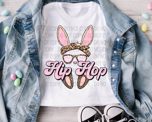 Hip Hop Leopard Bunny -DTF