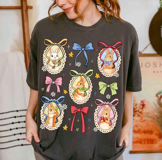 Bunny frame with bows-DTF&UV