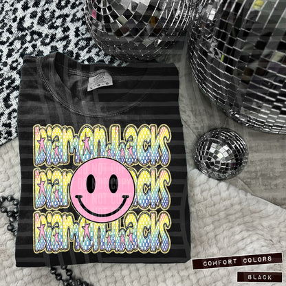 Pink Smiley Triple Stack (Dropdown)- DTF&UV