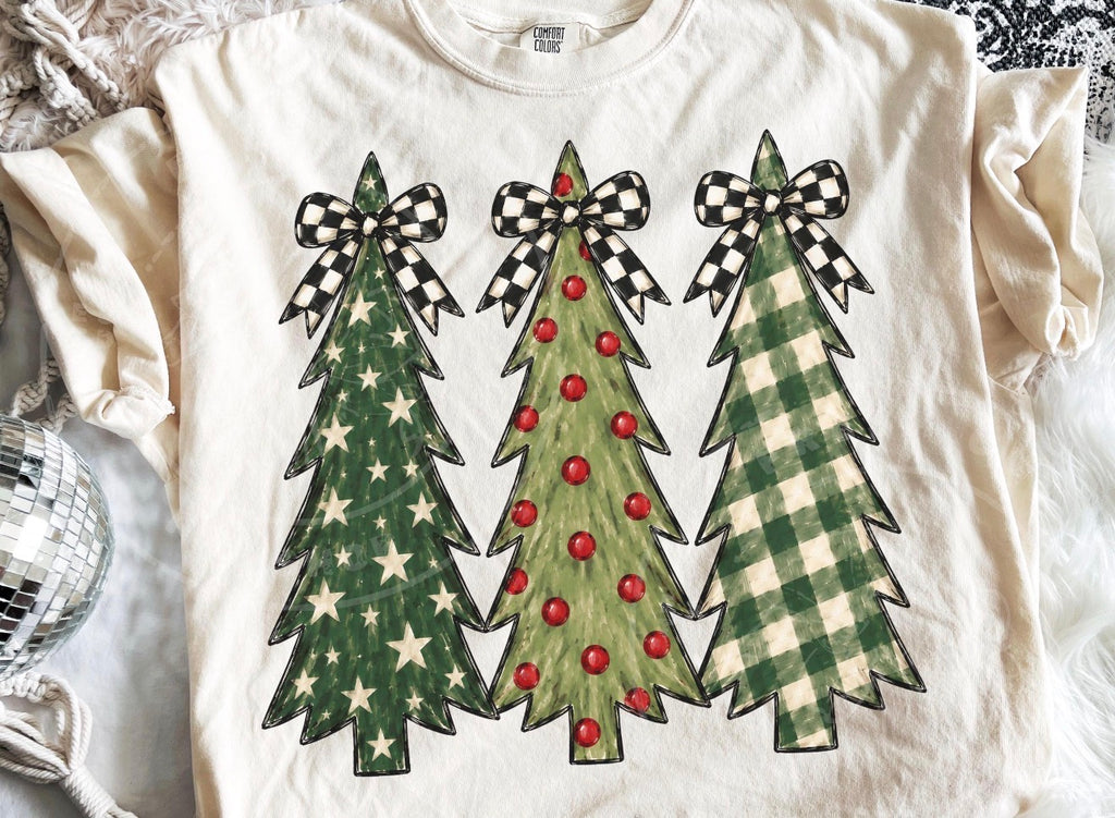 Star, berry, plaid trees- DTF