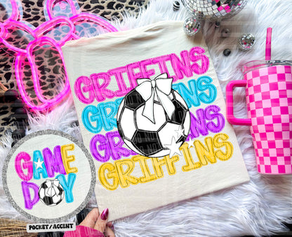 Bright Preppy Soccer(included FRONT AND BACK) DROPDOWN- DTF&UV
