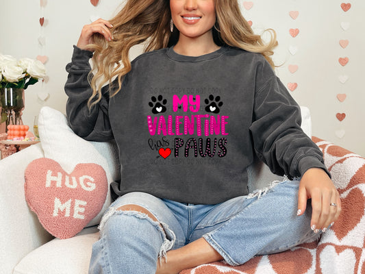 My Valentine Has Paws Pink - DTF