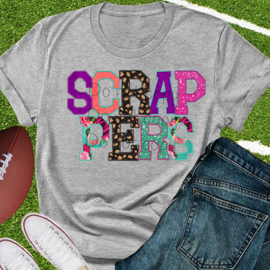 Scrappers faux appliqué words-DTF