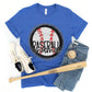 Baseball Mama White Outline and Black Background -DTF