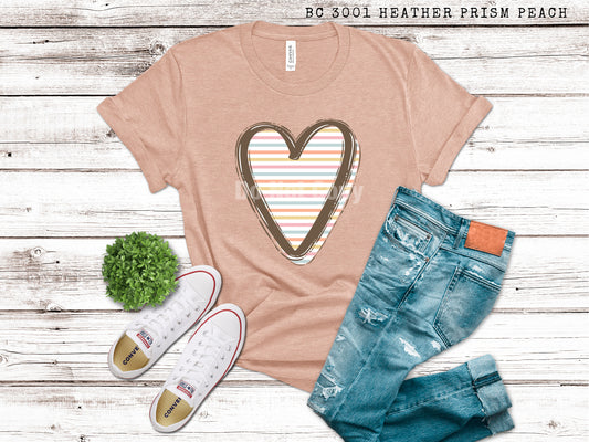 Striped Heart Doodle Loo - DTF