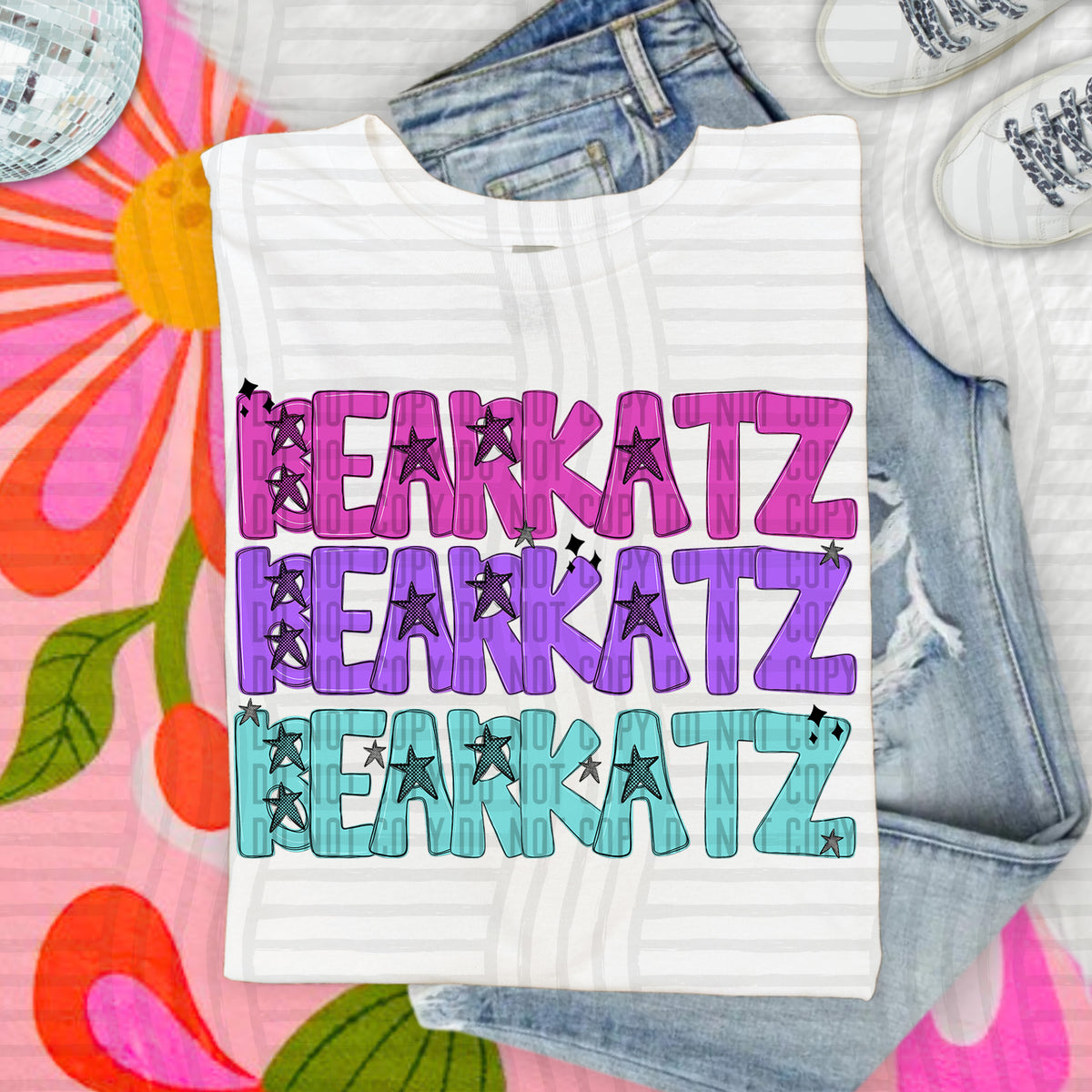 Triple Stacked Checkmate Starbursts-CUSTOM: (ANY NAME, ANY MASCOT)-DTF&UV