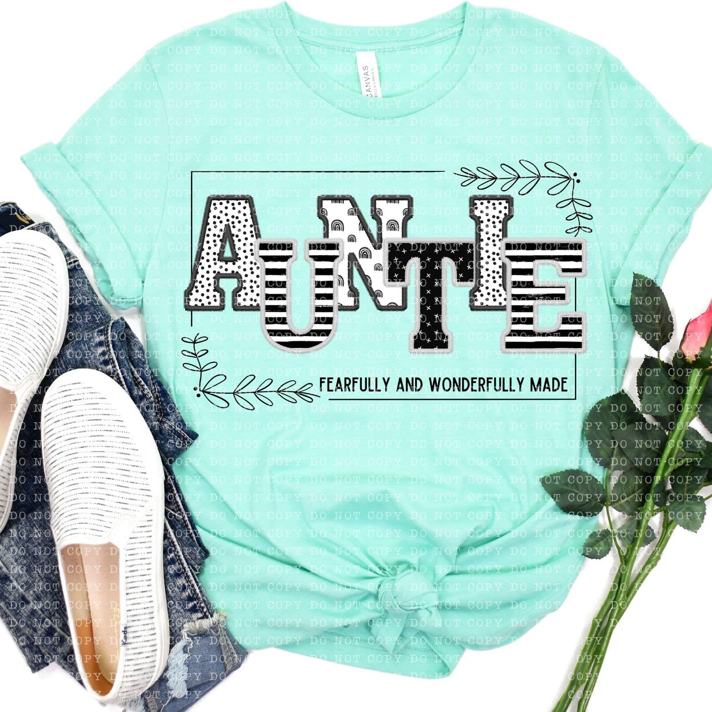 Fearfully And Wonderfully Made Auntie Black And White Mixed Prints - DTF