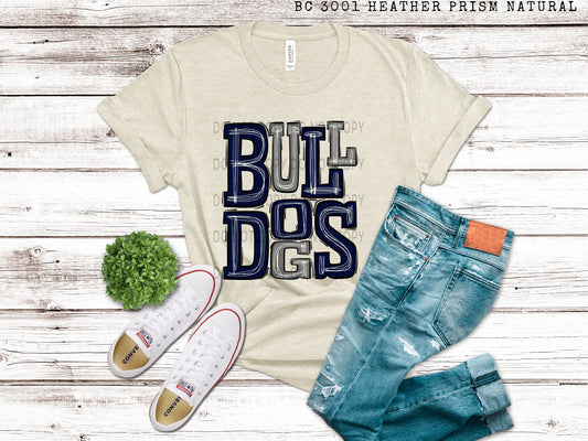 Bulldogs Navy and Gray - DTF