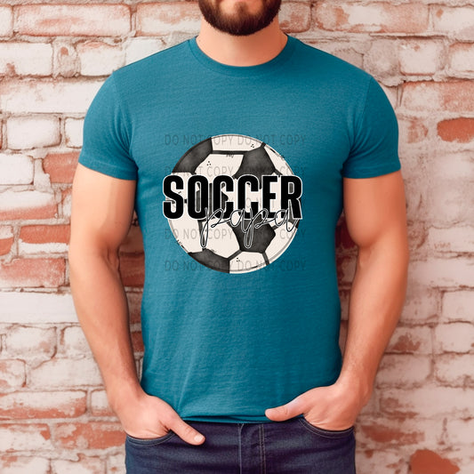 Soccer Papa White Outline -DTF