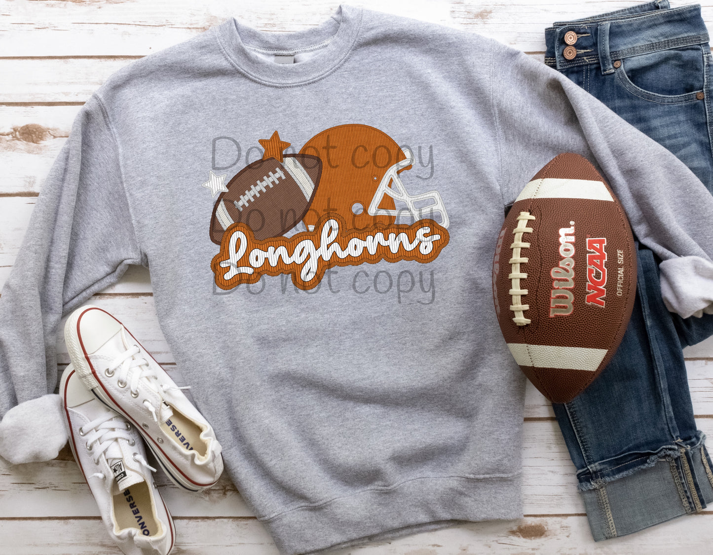 Longhorns football stitched-DTF