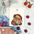 Red Plaid Santa with Present-DTF
