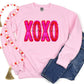XOXO pink red faux sequin-DTF