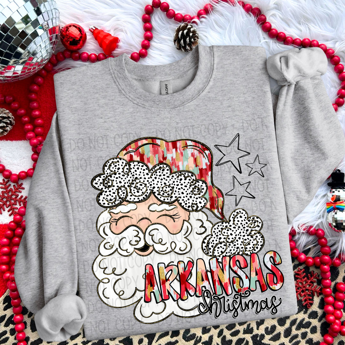 Christmas Santa States brushstroke (dropdown)-DTF