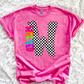 Neon Checkered Letter with Mascot Name (Dropdown)-DTF&UV