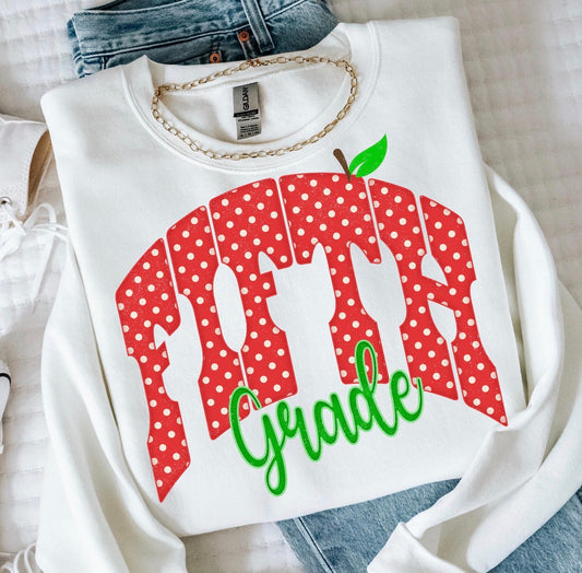 Red with white polka dots GRADE-Fifth-DTF&UV