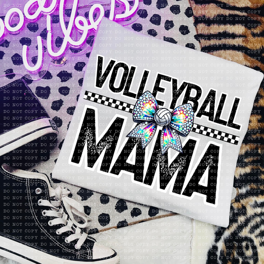 Volleyball Mama faux sequin bow-DTF