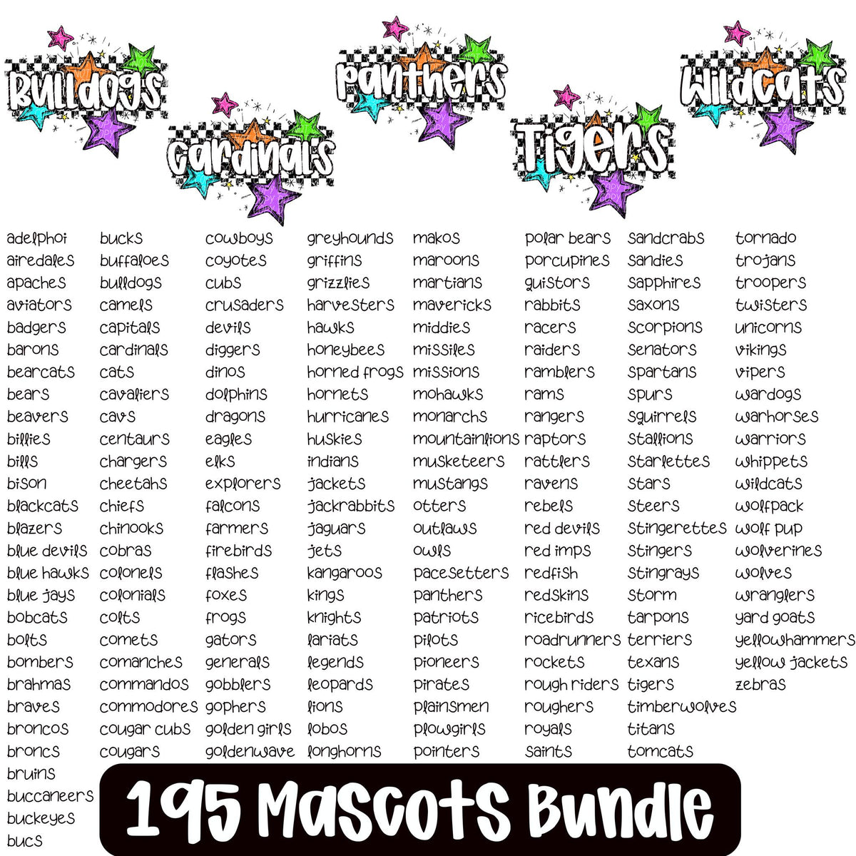 CHECKER BRIGHT STAR MASCOT(dropdown)-DTF&UV