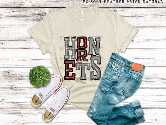 Hornets Maroon and Gray - DTF