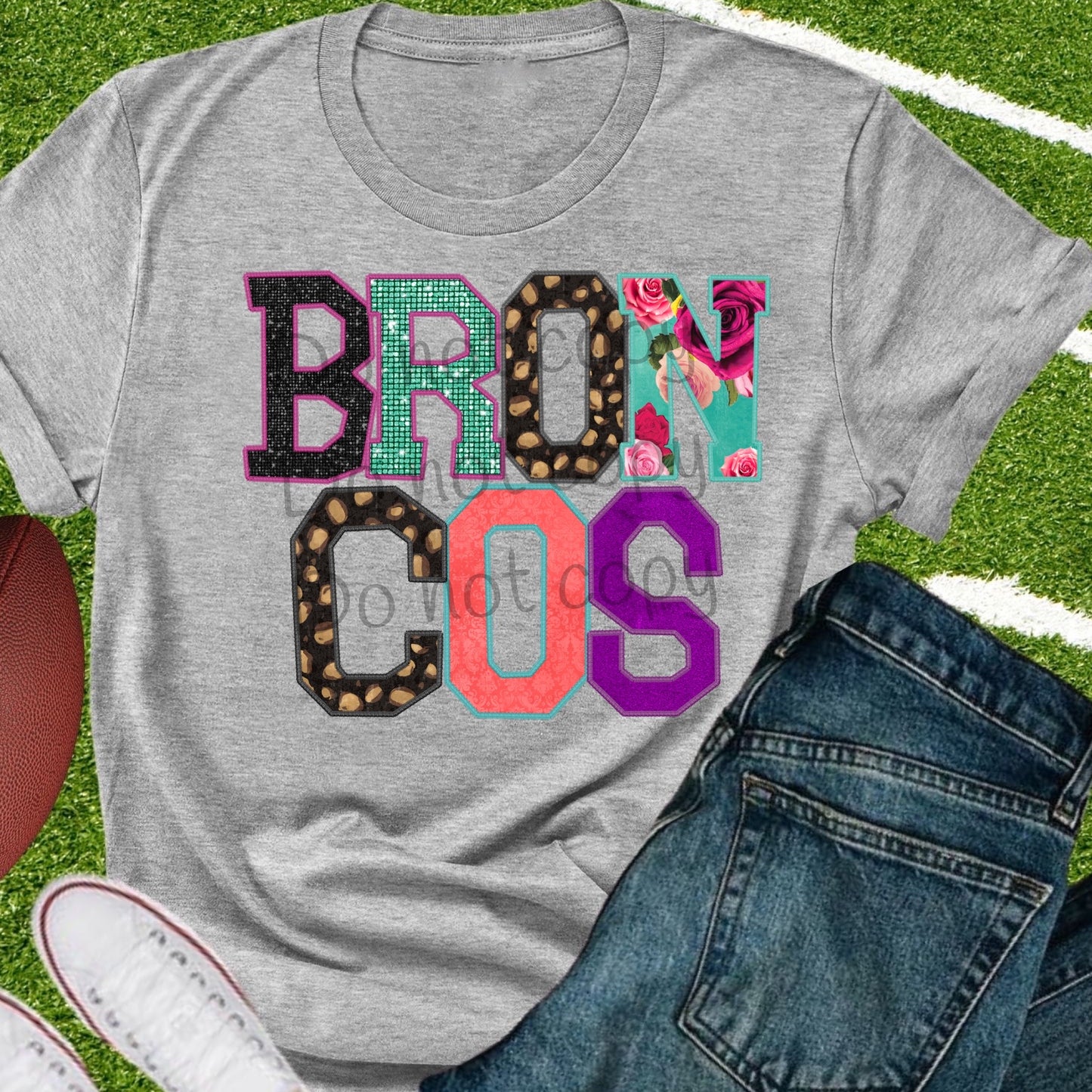 Broncos appliqué words-DTF