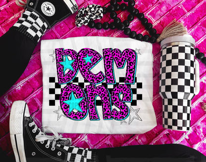 Pink Leopard Neon Mascots (dropdown)-DTF&UV